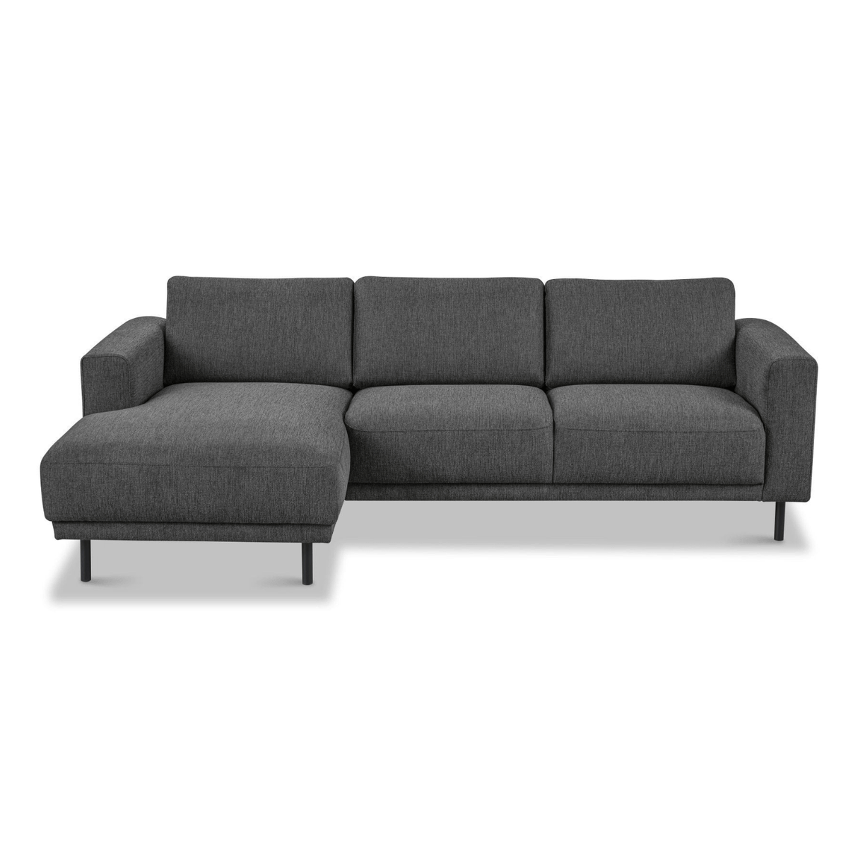 Banken - Moderne hoekbank met Chaise Longue Antraciet Stof Aniko links 238x142x78 cm - Dimehouse