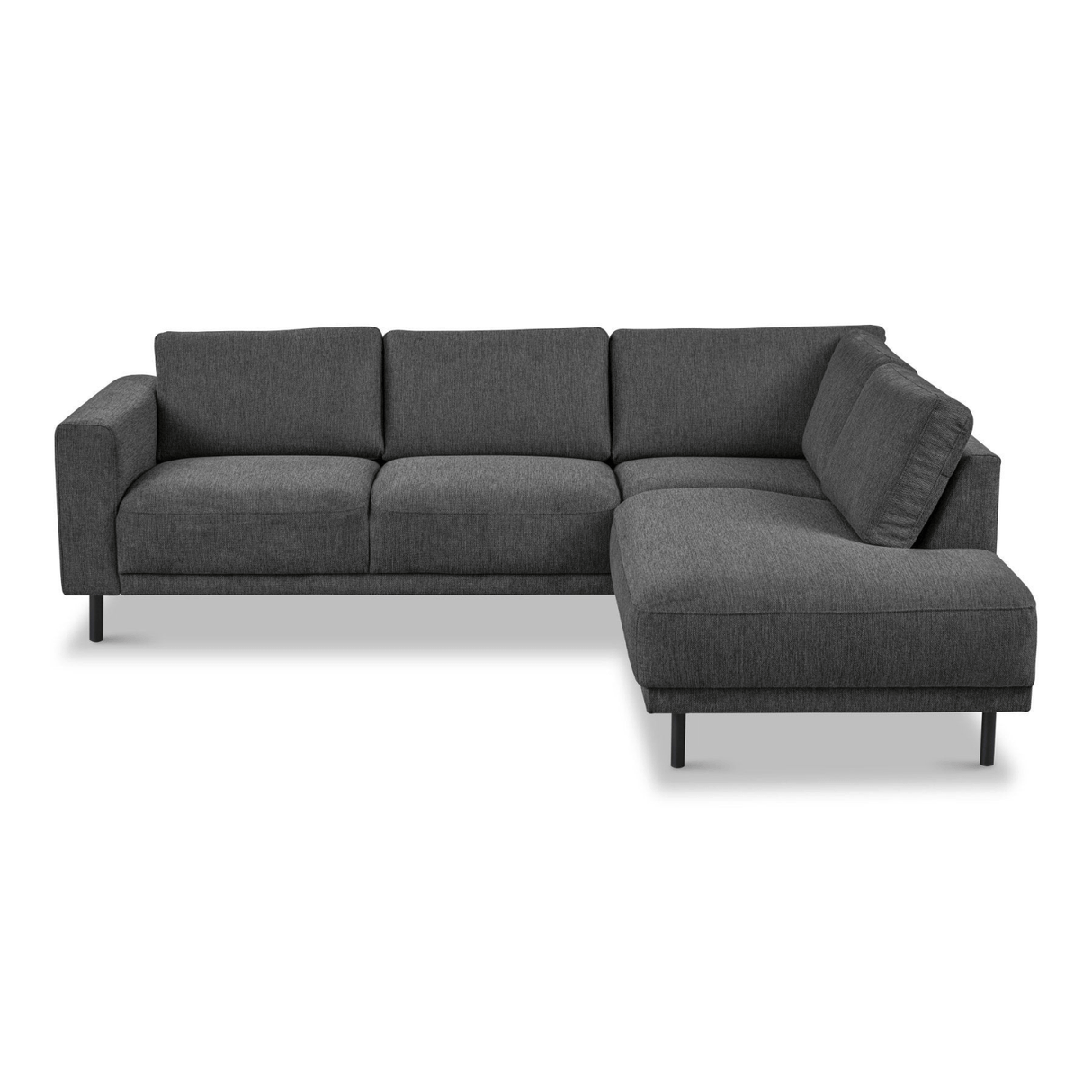 Moderne 3-zits hoekbank met Lounger Antraciet Stof Aniko rechts 240x197x78 cm