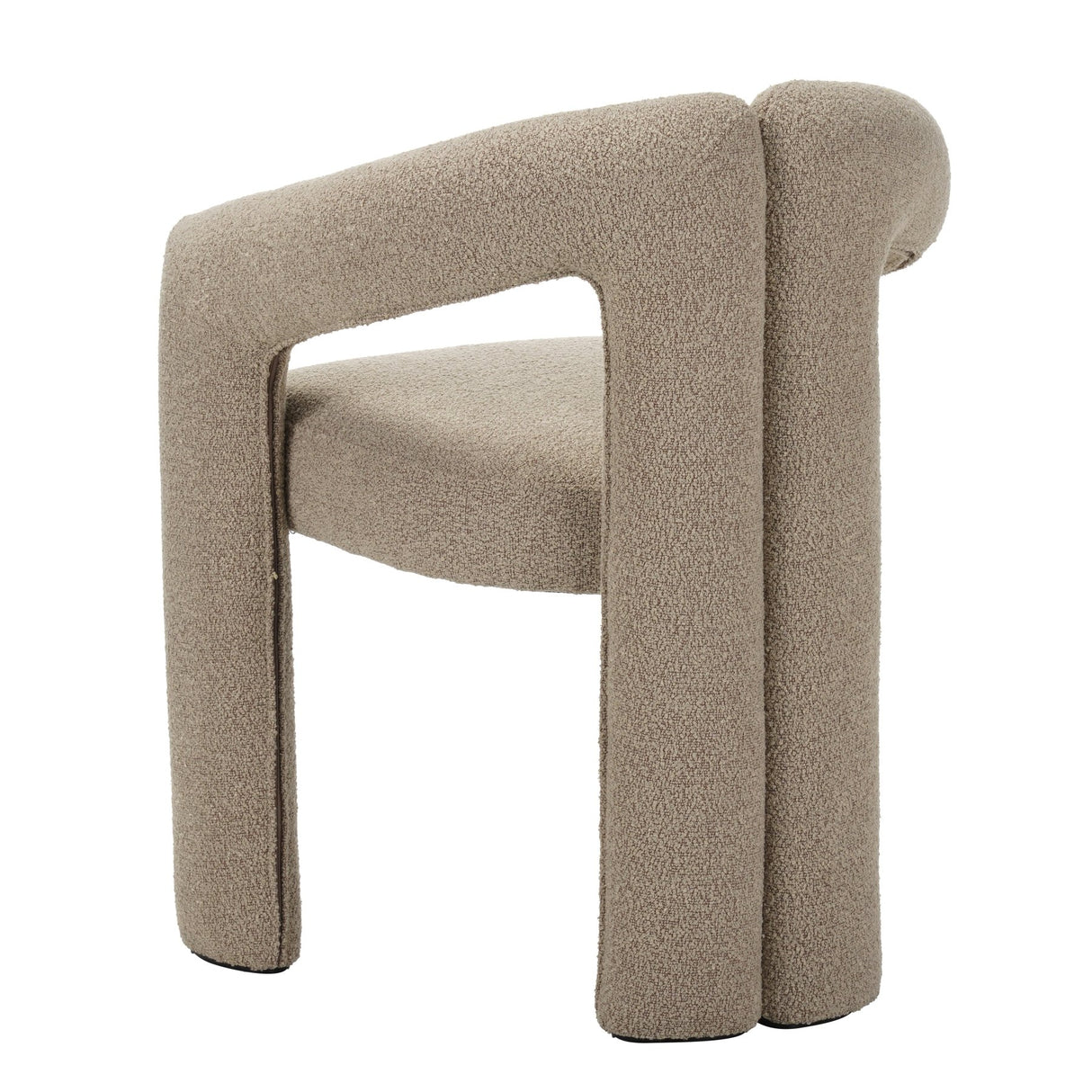Diseño Silla de Comedor Color Arena Bouclé Marrón - Tejido Completo