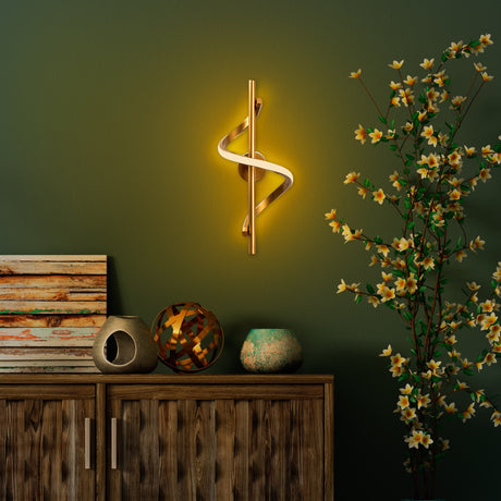 Aplique de pared dorado metálico opulento