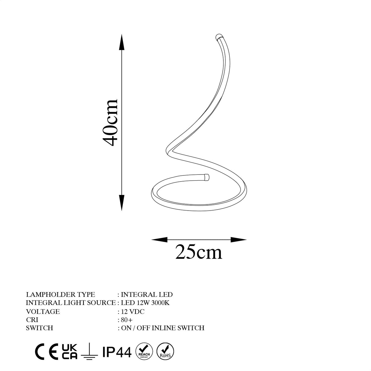 Lámpara de mesa negra de metal Nightstrike