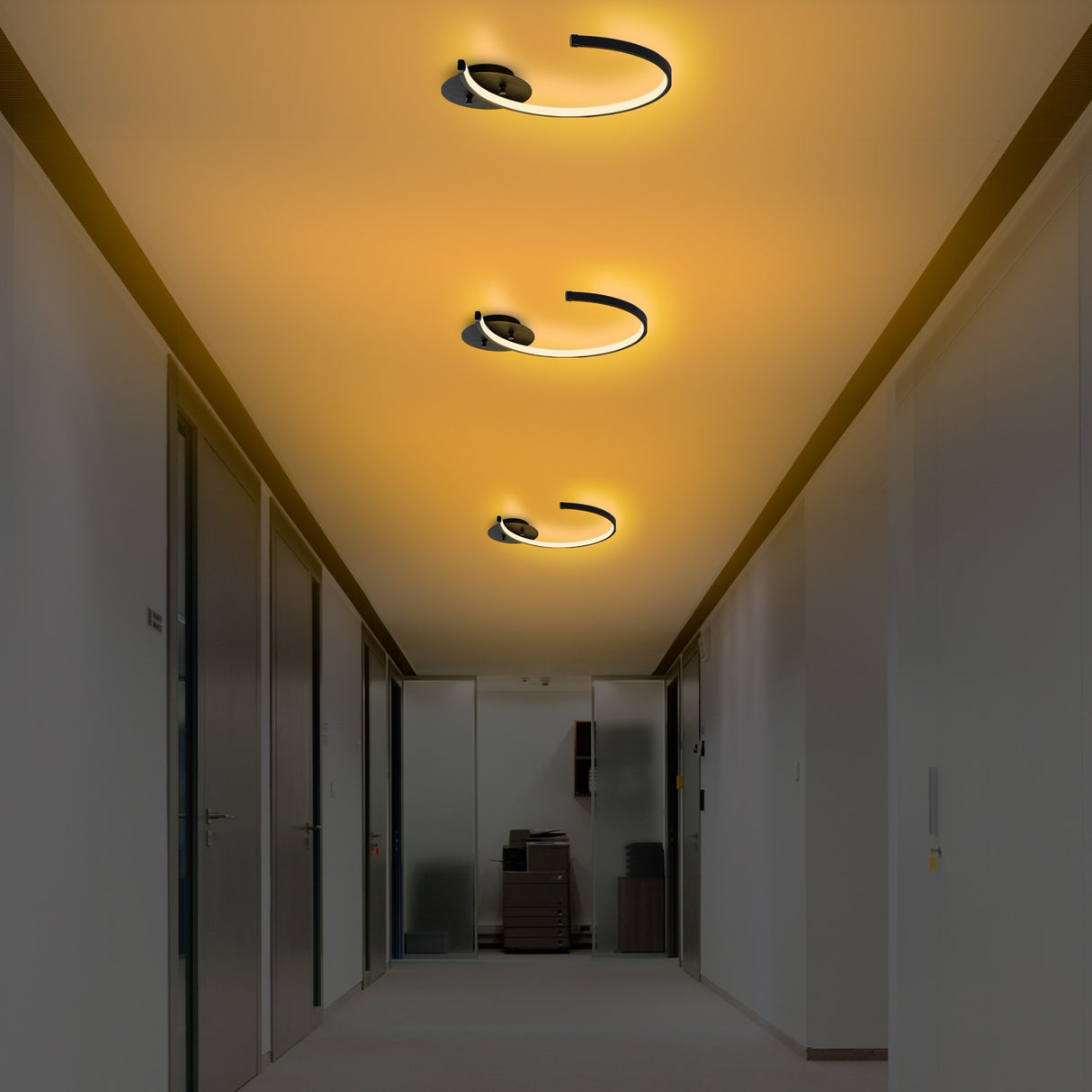 Lámpara de techo negra de metal Lunaris