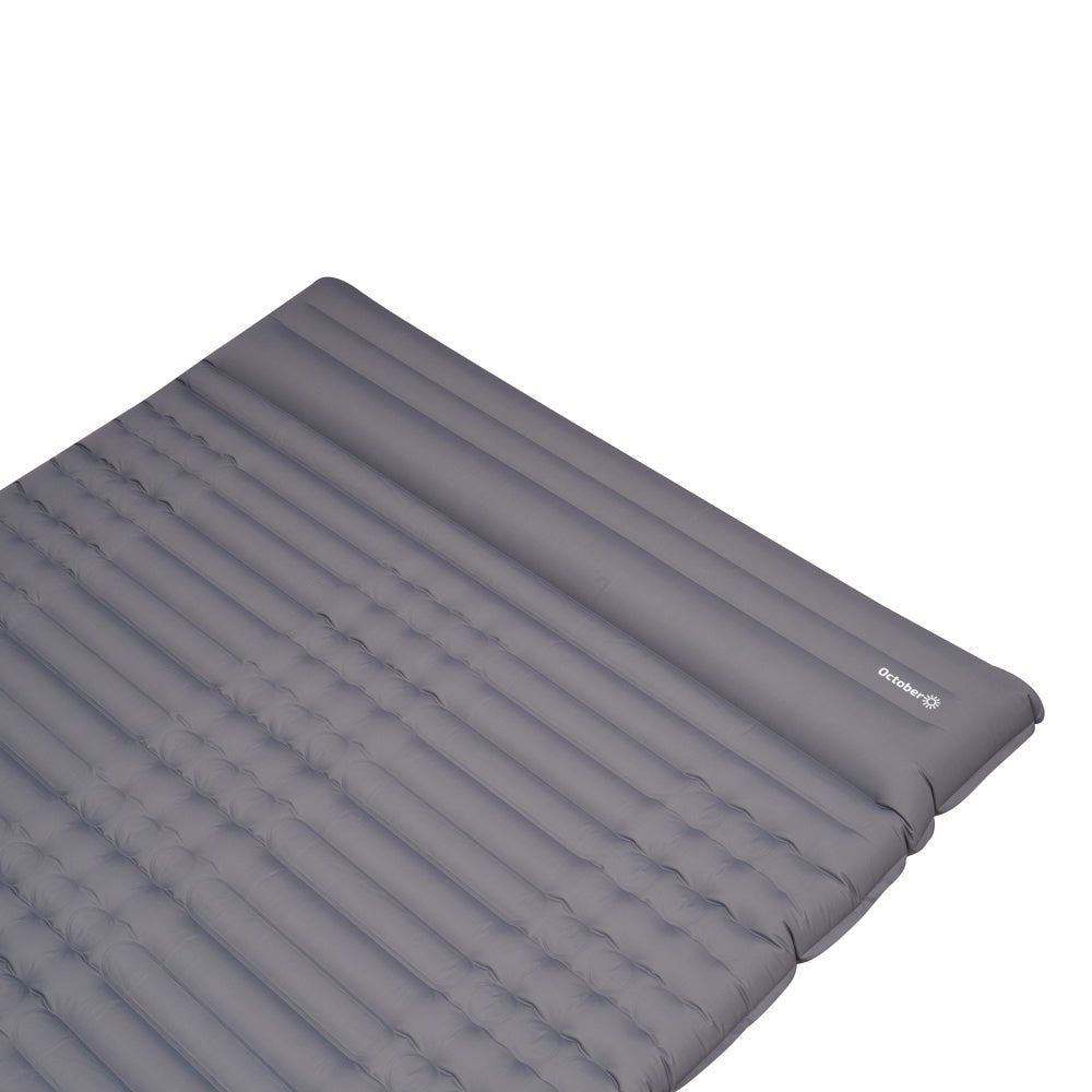 Colchón inflable para 2 personas con sistema de inflado incorporado 205x140x10 cm Dimehouse Gris L x An x Al 33x17x17 Nylon Blanco foto detalle