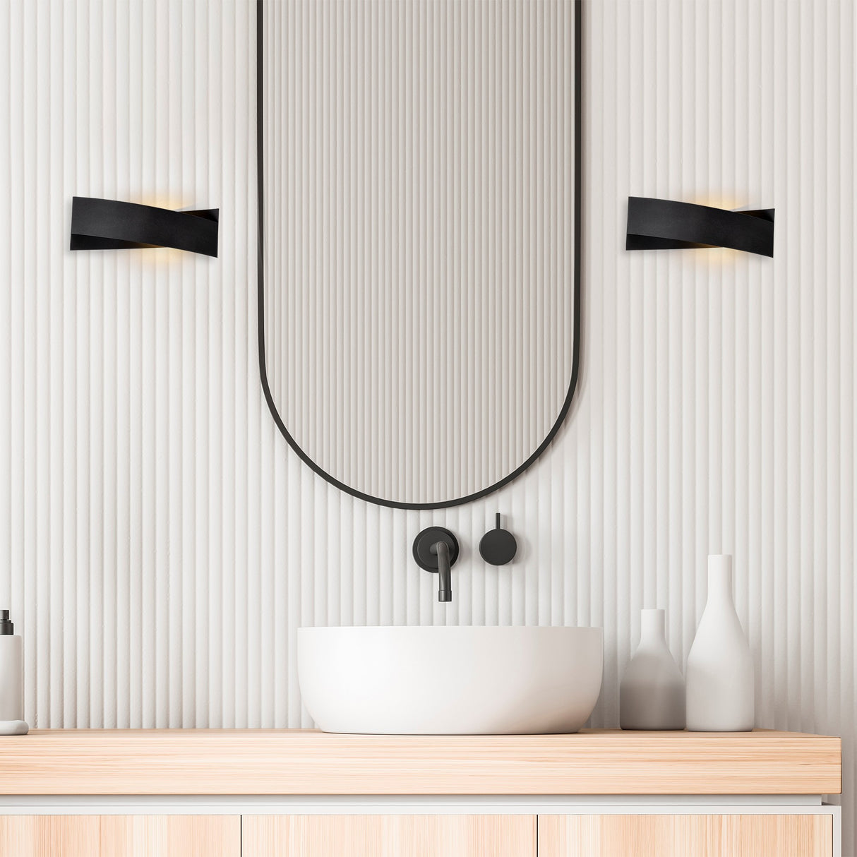 Lámpara de pared negra de metal Nebula