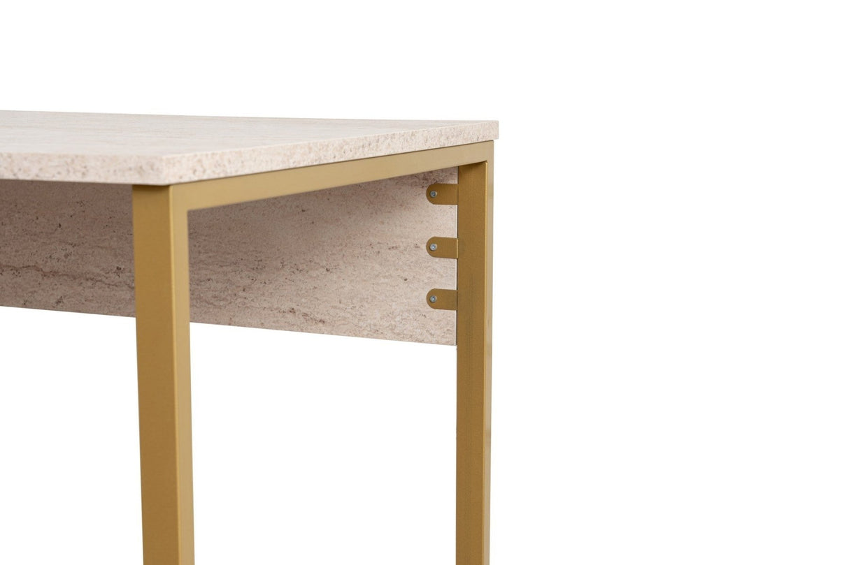Bureaus - Studiebureau Twin Travertin Goud 240x60 cm Melamine - Dimehouse