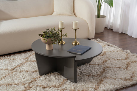 Mesa de centro redonda antracita de melamina 85 cm Orin