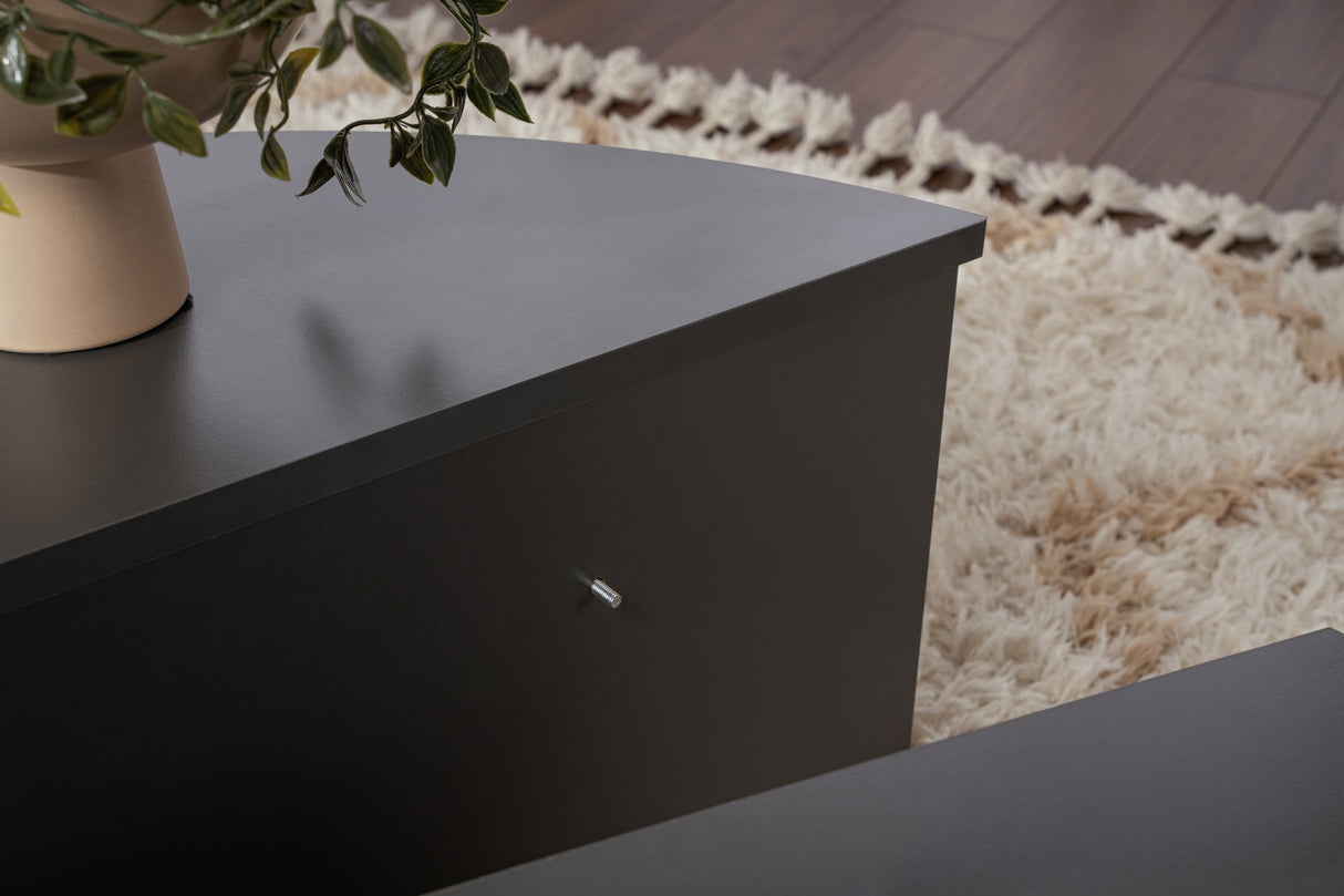 Mesa de centro redonda antracita de melamina 85 cm Orin