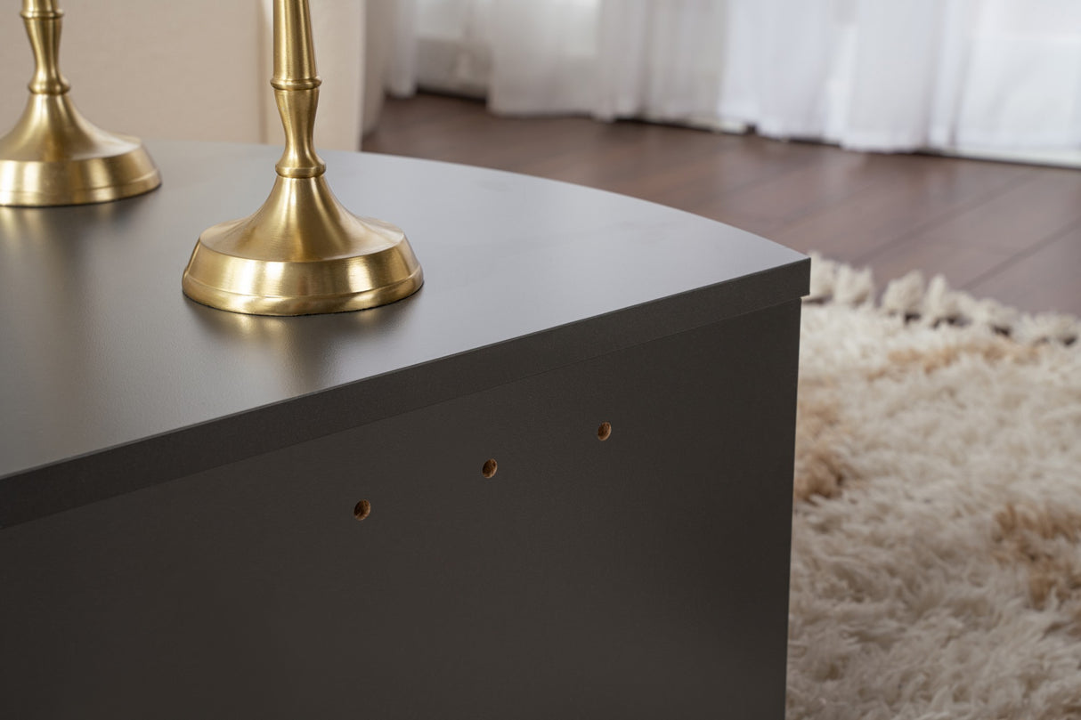 Mesa de centro redonda antracita de melamina 85 cm Orin