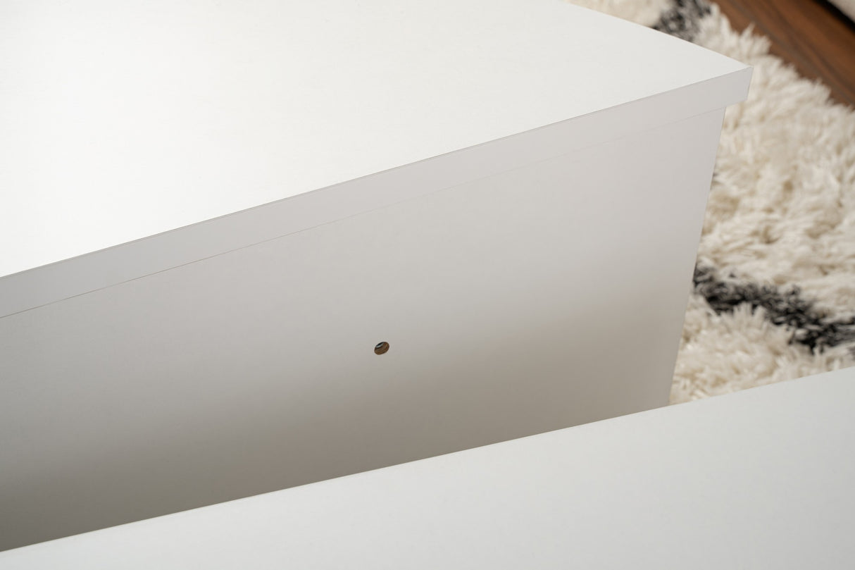 Mesa de centro redonda blanca 85 cm melamina Orin