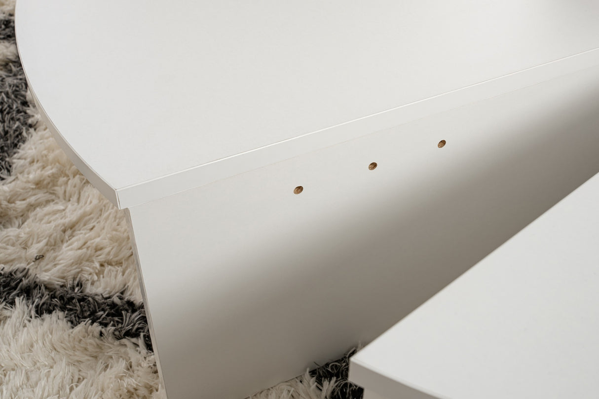 Mesa de centro redonda blanca 85 cm melamina Orin