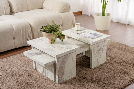 Mesa de salón aspecto mármol Melamina Rebelión