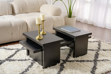 Mesa de salón negra de melamina Rebellion