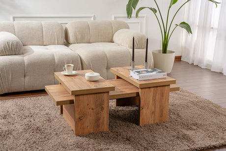 Mesa de salón Natural aspecto de pino Melamina Rebelión