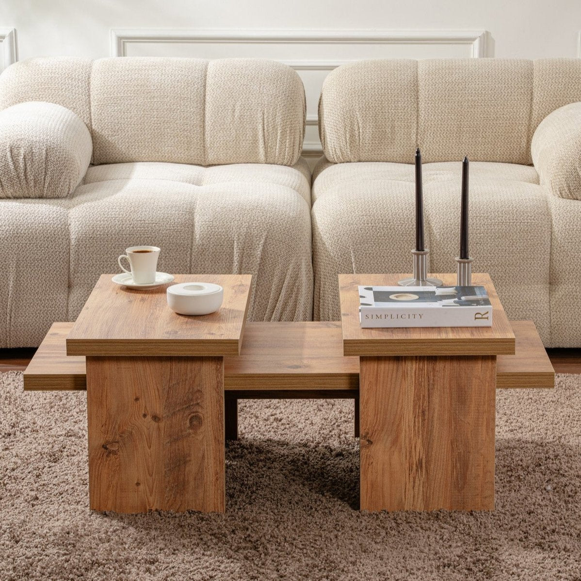 Mesa de salón Natural aspecto de pino Melamina Rebelión