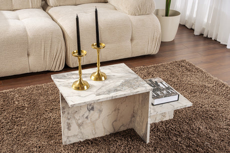 Mesa de salón aspecto mármol Melamina Eterna
