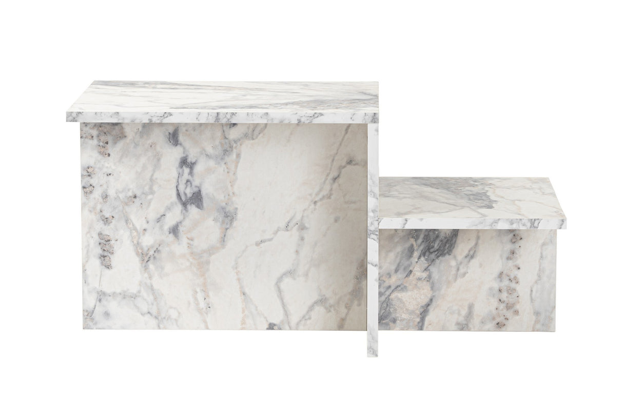 Salontafels - Salontafel Marmer Melamine - 80 x 40 cm - Eterna - Dimehouse
