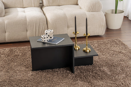 Mesa de salón negra de melamina Eterna
