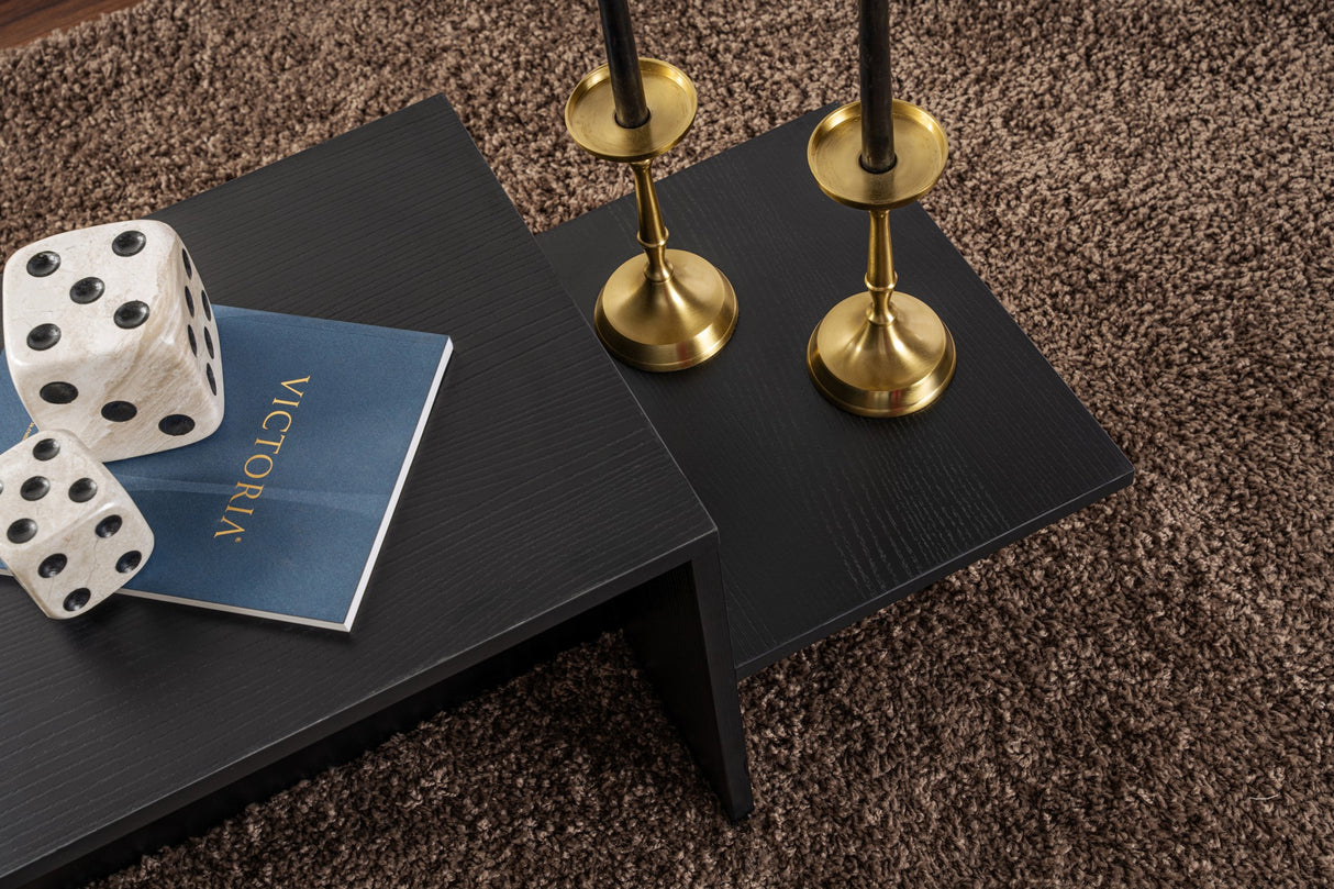 Mesa de salón negra de melamina Eterna