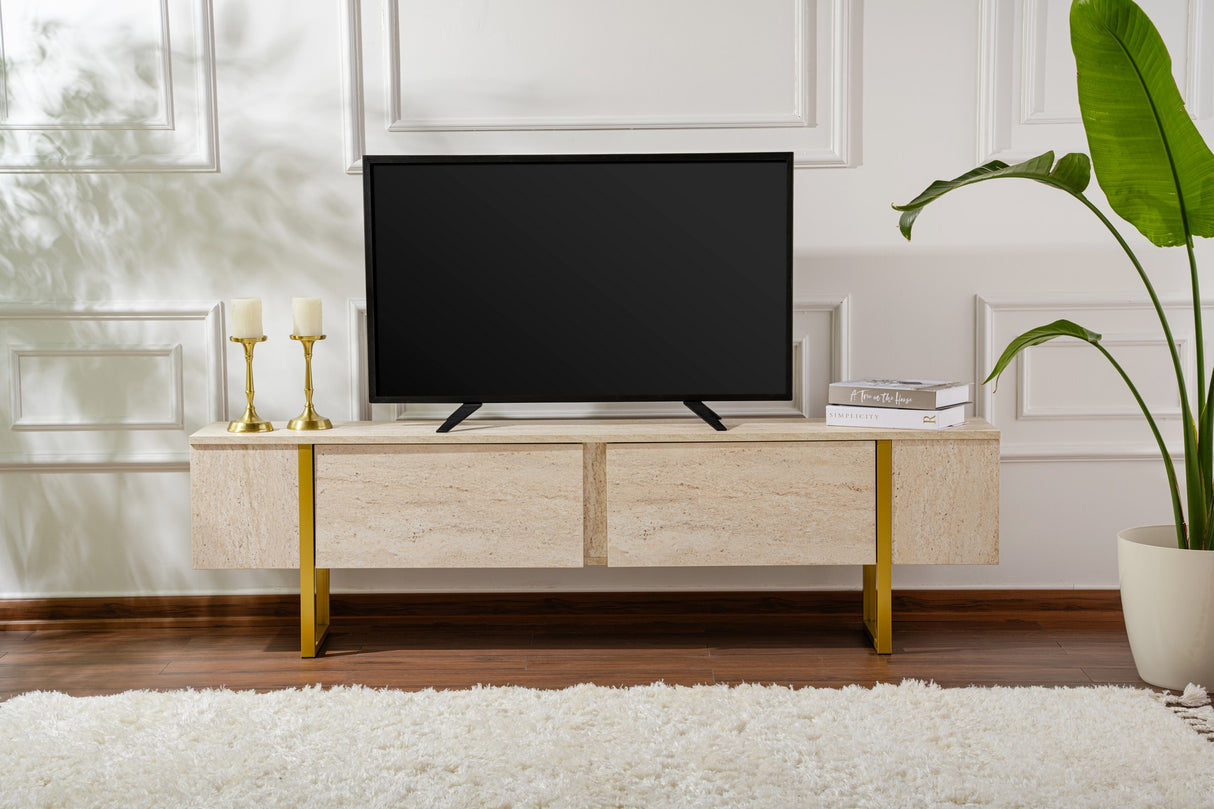 Mueble de TV Beige Melamina Estructura Fouden Blitz 50x180x29,5 cm