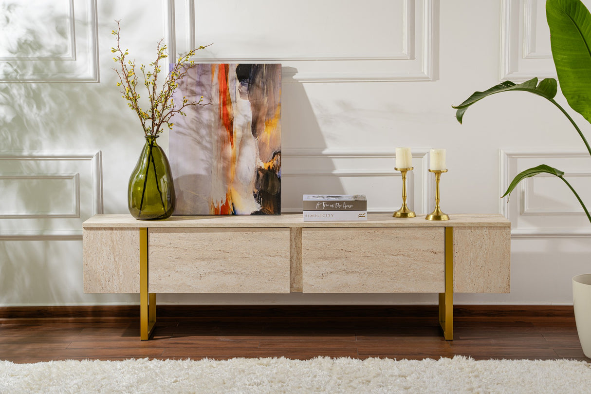 Mueble de TV Beige Melamina Estructura Fouden Blitz 50x180x29,5 cm