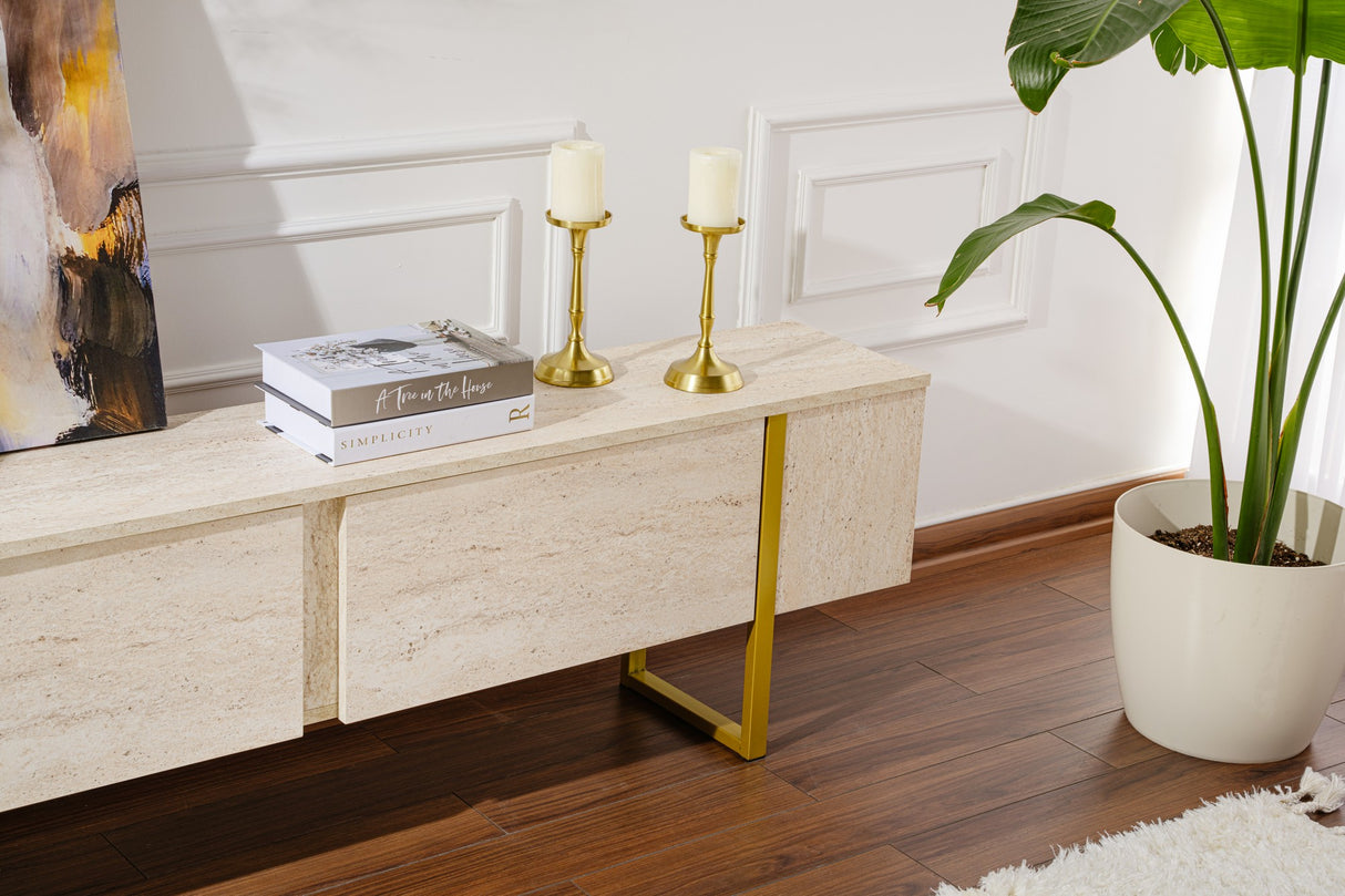 Mueble de TV Beige Melamina Estructura Fouden Blitz 50x180x29,5 cm