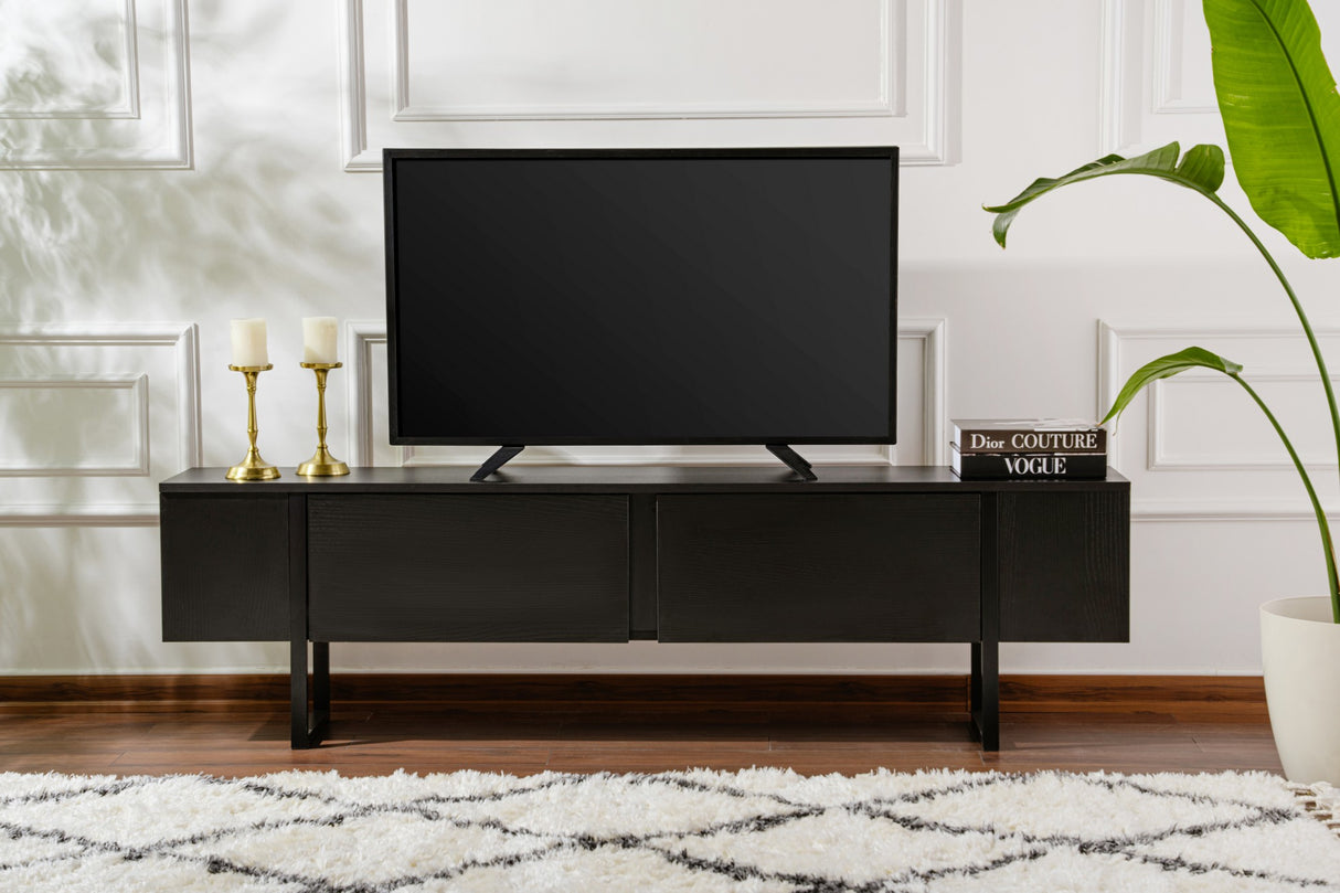 Mueble de TV Negro Melamina Blitz 50x180x29,5 cm