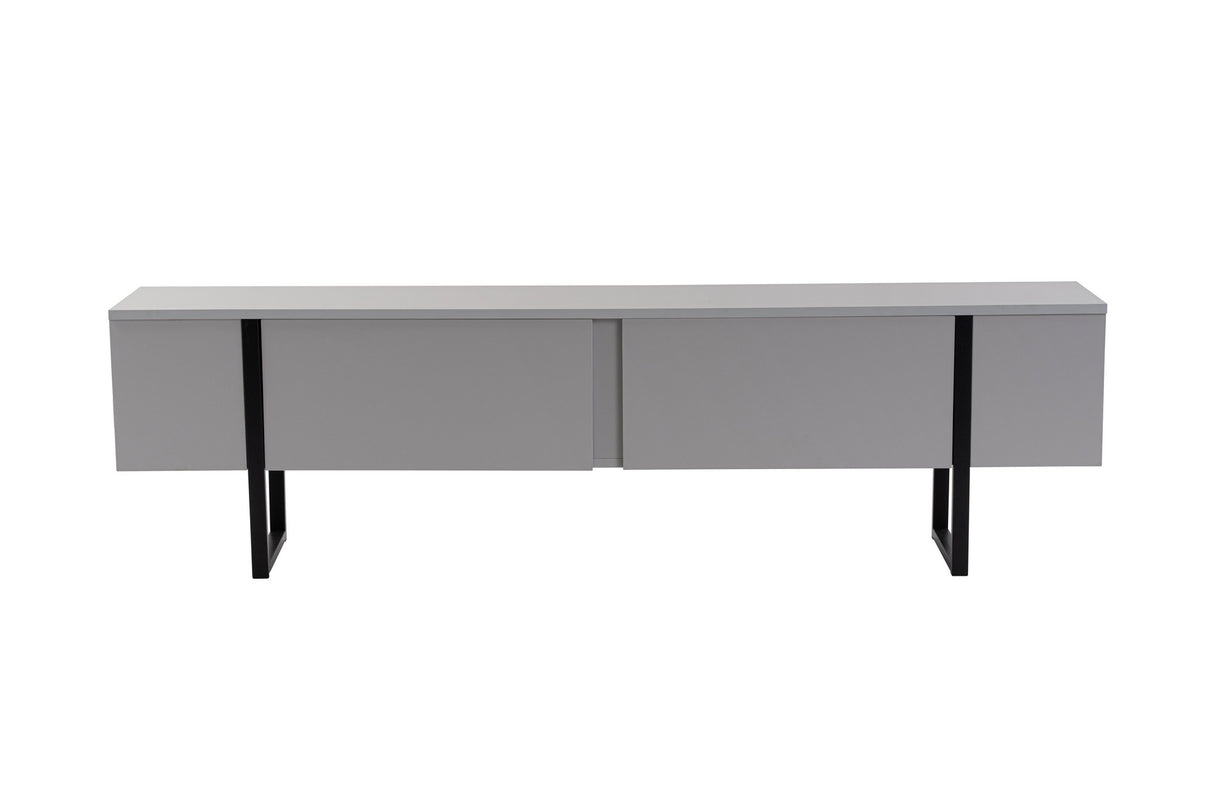 Mueble de TV Gris Melamina Marco Dorado Blitz 50x180x29,5 cm