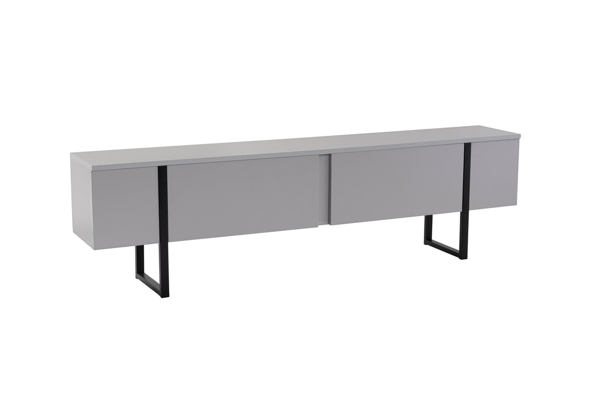 Mueble de TV Gris Melamina Marco Dorado Blitz 50x180x29,5 cm