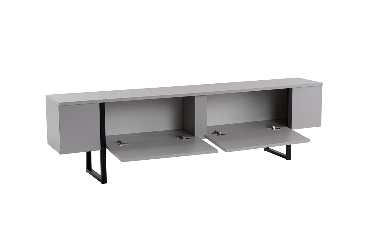 Mueble de TV Gris Melamina Marco Dorado Blitz 50x180x29,5 cm