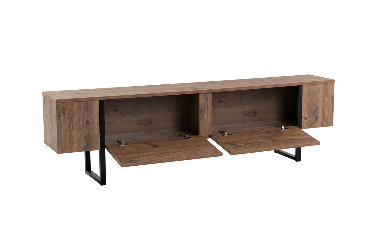 Mueble de TV Natural Melamina Marco Negro Blitz 50x180x29,5 cm