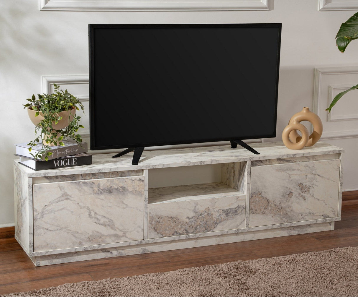 Mueble de TV de Melamina de Mármol Flare 42x160x29,5 cm