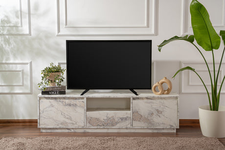 Mueble de TV de Melamina de Mármol Flare 42x160x29,5 cm