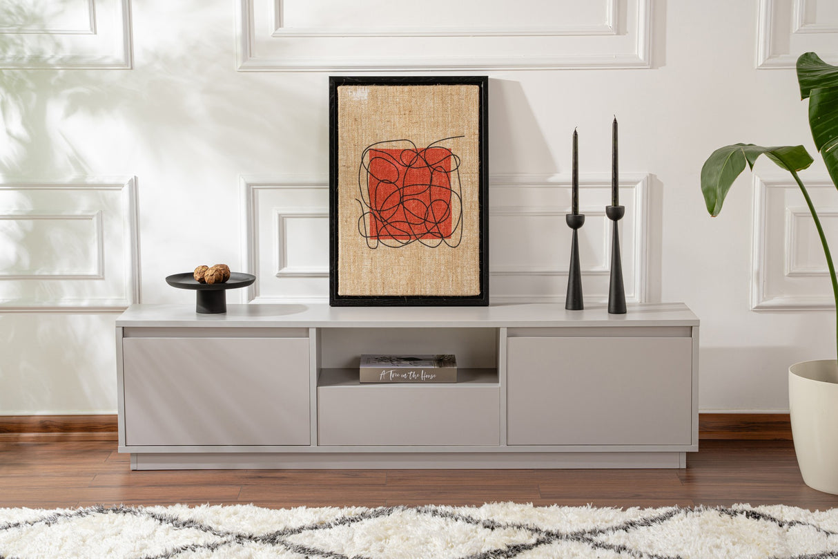 Mueble de TV Gris Melamina Flare 42x160x29,5 cm