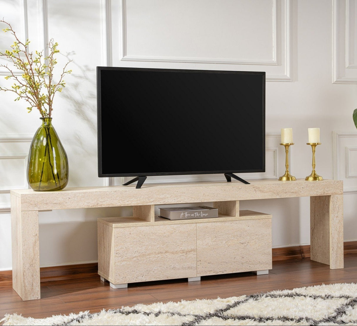 Mueble de TV Beige Melamina Vertex 50x180x31,3 cm