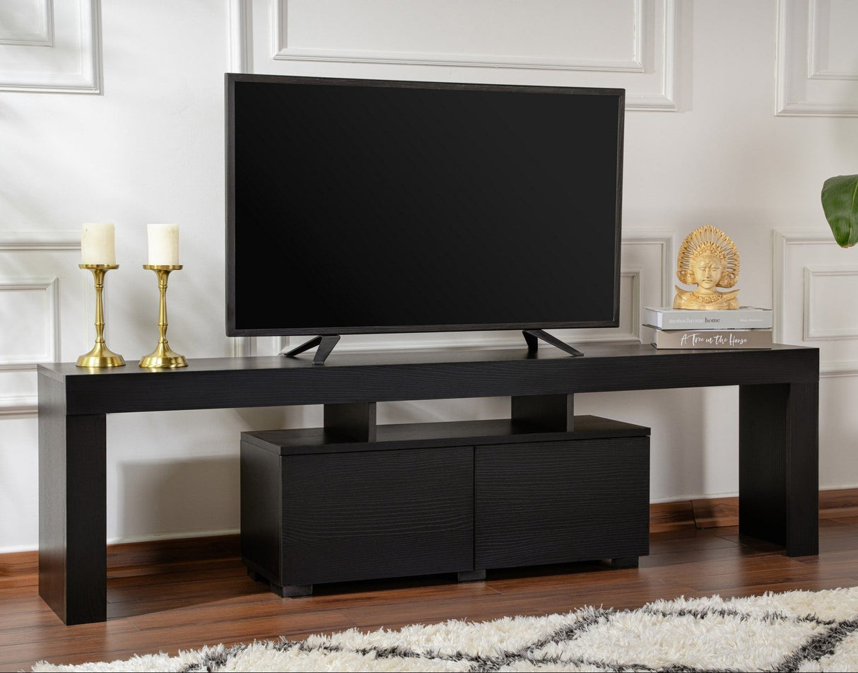 Mueble de TV Negro Melamina Vertex 50x180x31,3 cm