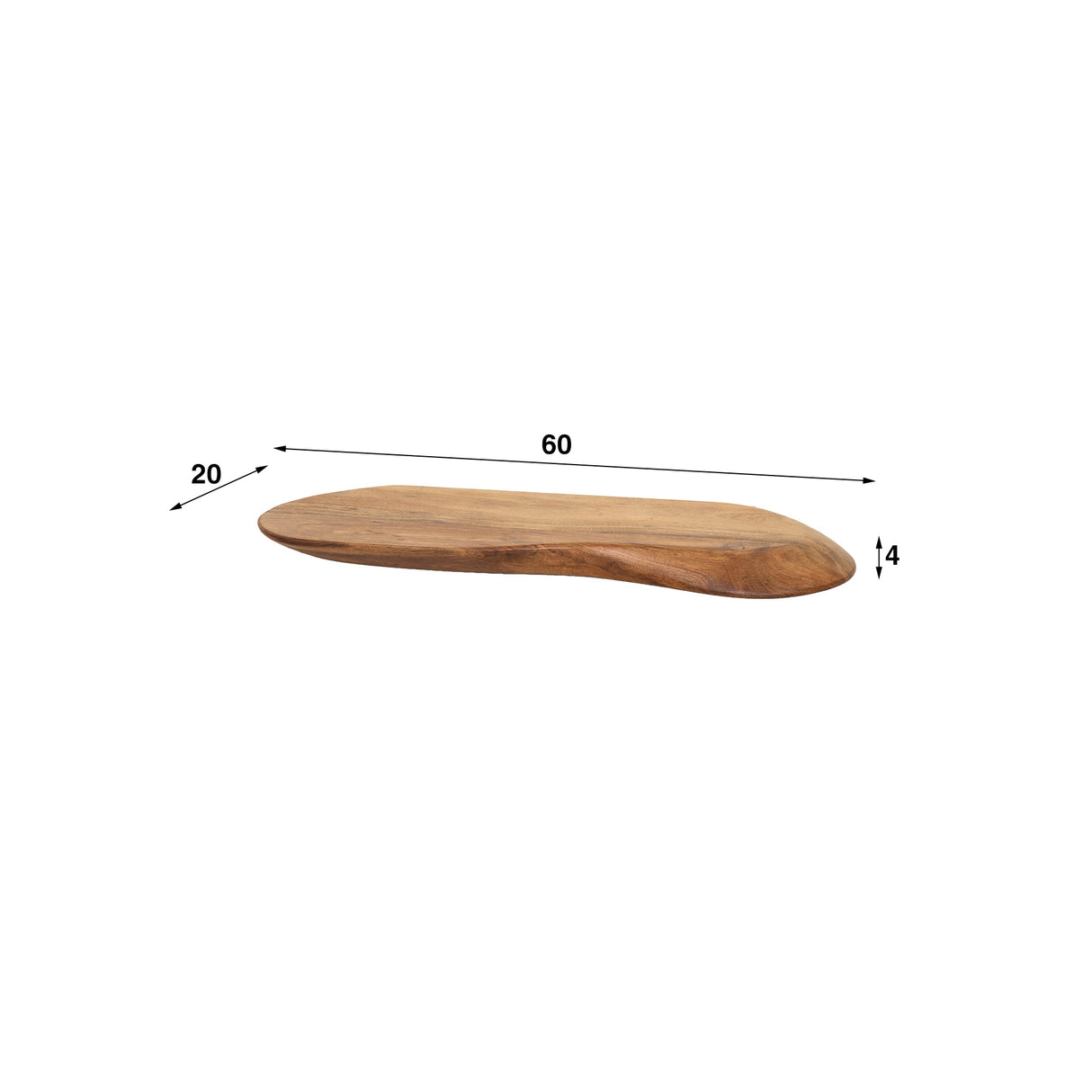 Estante de pared nórdico de 60 de madera maciza de acacia