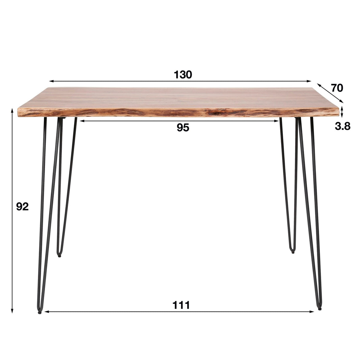 Bartafels - Industriële Bartafel Acaciahout Elin 130 cm - Dimehouse