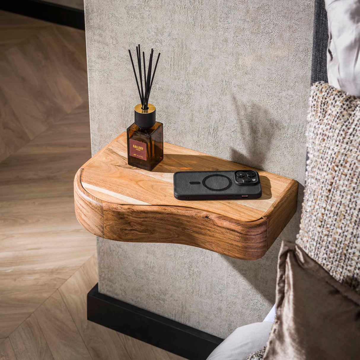 Mesitas de noche Acacia con pared Nova L/R (set de 2)