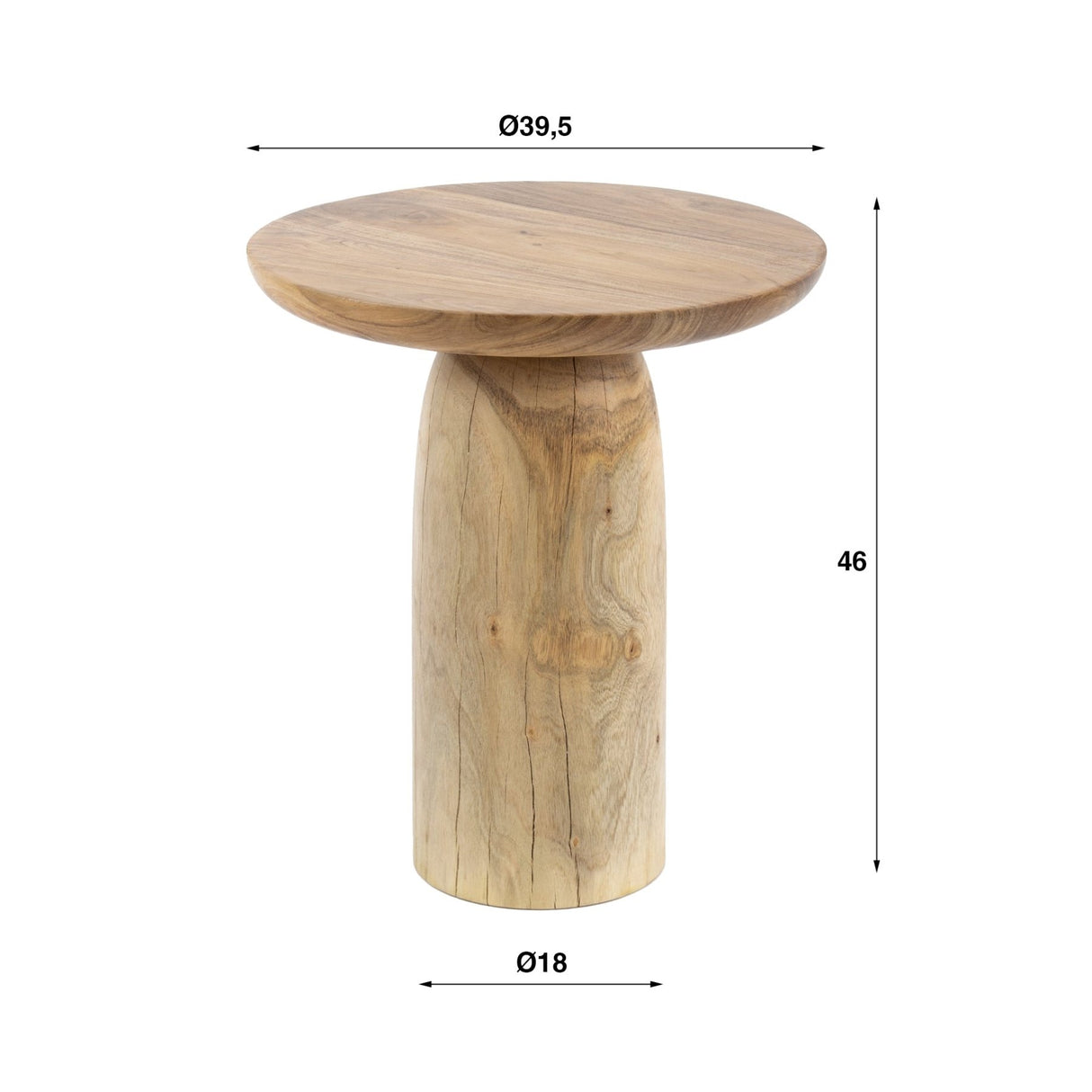 Mesita auxiliar Odin - Madera de acacia maciza - 40x40x45 cm
