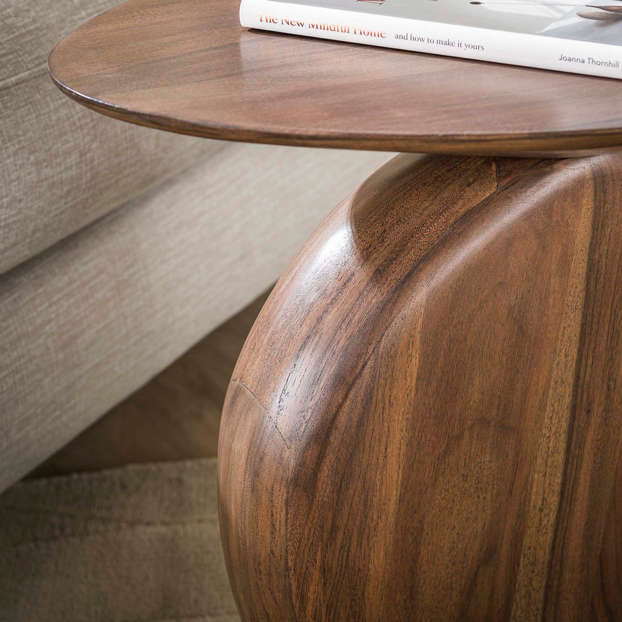 Mesita auxiliar Acacia Glaze Brown 45x36x50 cm