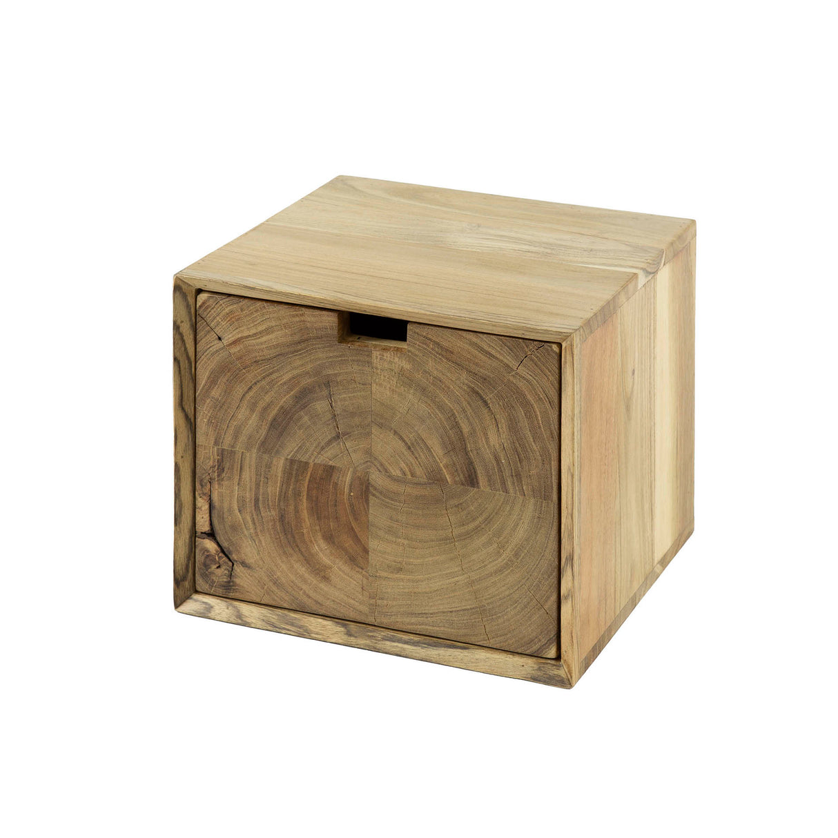 Mesita de noche flotante de madera de acacia Nova con 1 cajón - 30x25x29 cm