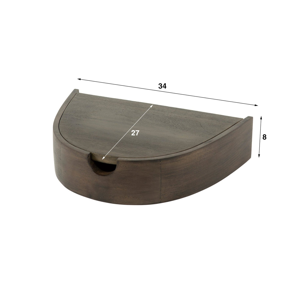 Set de 2 mesitas de noche semielípticas flotantes – Acacia