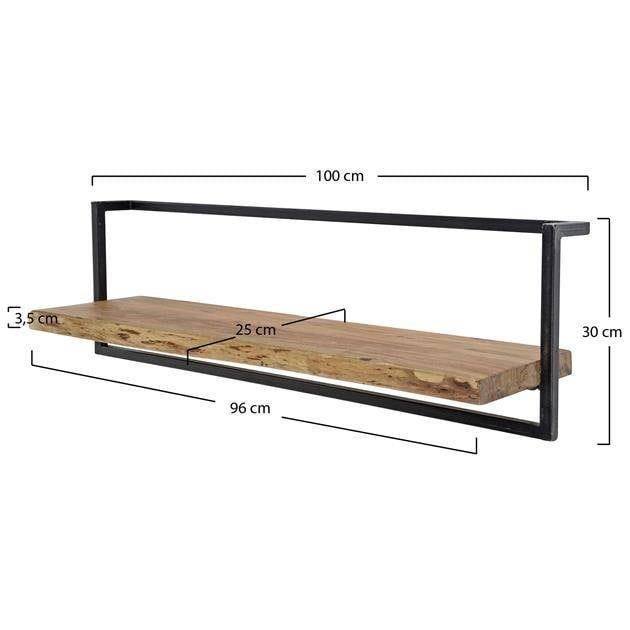 Estante de pared Aberdeen DH Interior Acacia L x An x Al 105x36x13 Madera de acacia Blanco indicación del tamaño de la foto