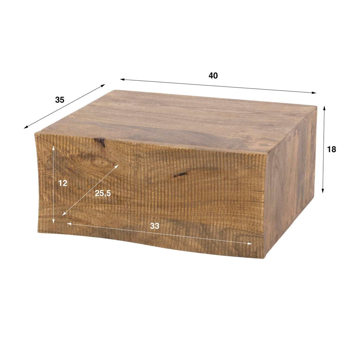 Mesita de noche flotante 1 cajón color arena Madera de mango Oona
