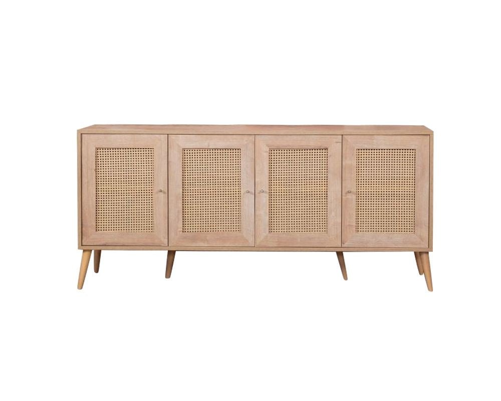 Armario de almacenamiento Calvin con cierre suave 180 cm Aspecto roble Compuesto de madera revestido de melamina, MDF