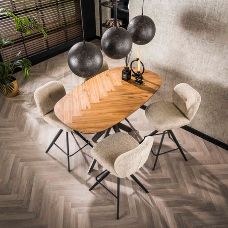 Armeta Mesa de bar orgánica 140 cm de chapa de teca