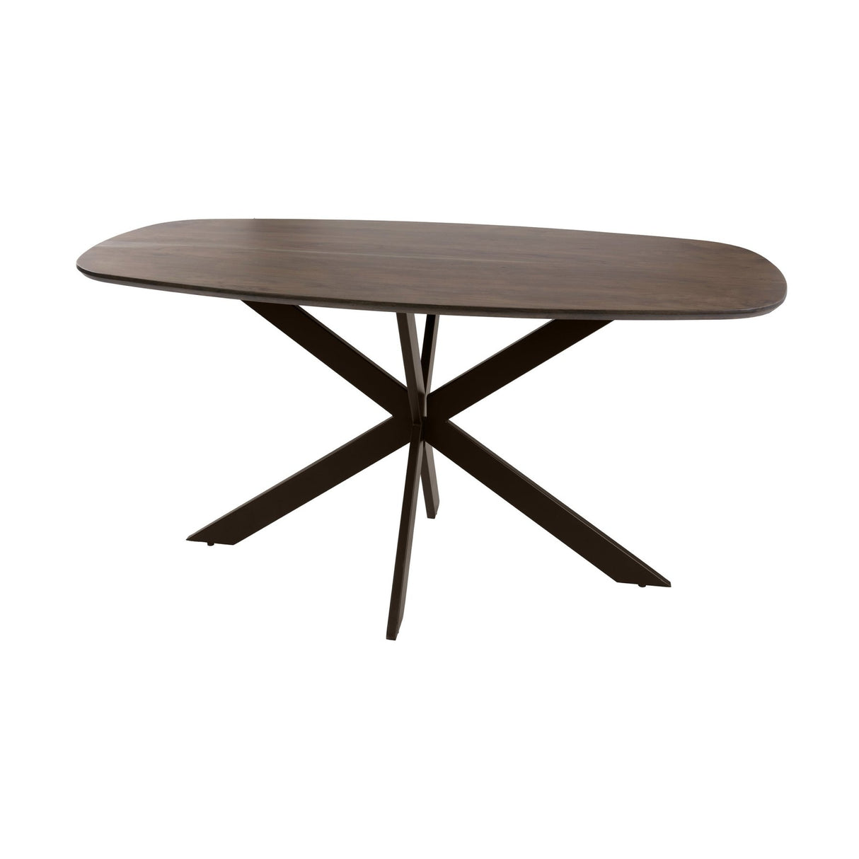 Eettafels - Deens ovale eettafel walnoot bruin massief acaciahout Tavon 150x90 cm - Dimehouse