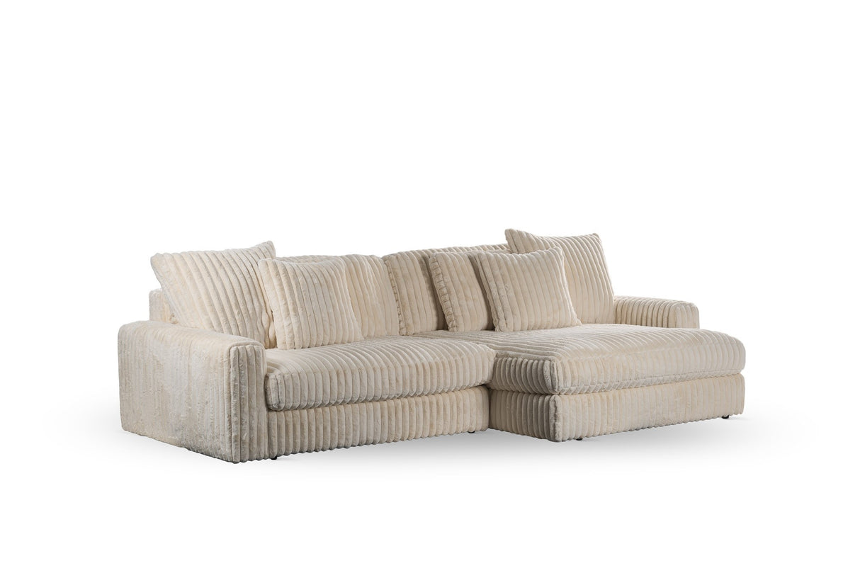 Sofá Nia DH Interior Beige Blanco foto vista frontal diagonal