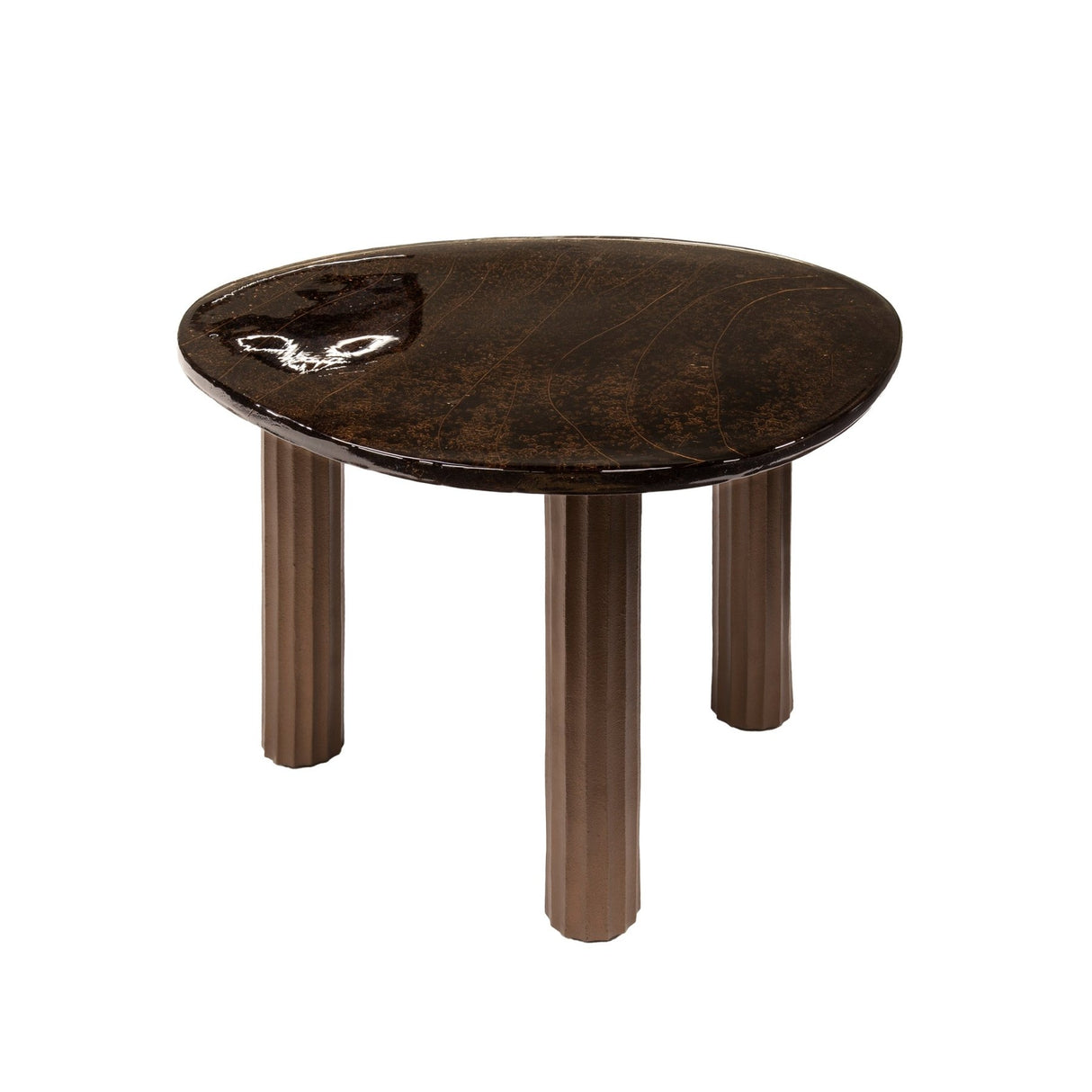Mesa de centro Vesta L de cobre antiguo 70x59 cm