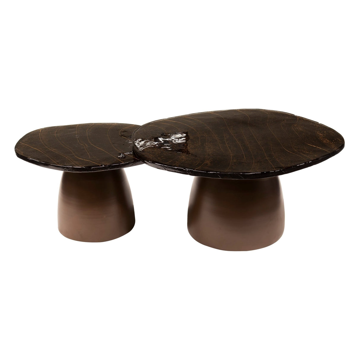 Conjunto de mesas de café Aurora en cobre antiguo - set de 2